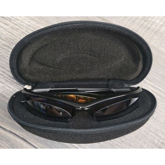 Oakley Half Jacket XLJ Sunglasses Black Frames With Case and Extra Lenses NICE - Picture 1 of 9